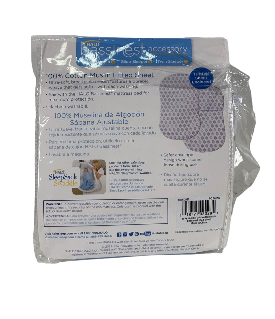 Halo BassiNest Sleeper Fitted Sheet, White