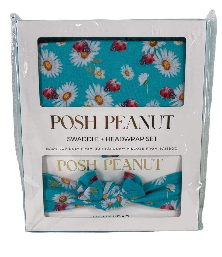 Posh Peanut Swaddle And Headband Set, Ladybug