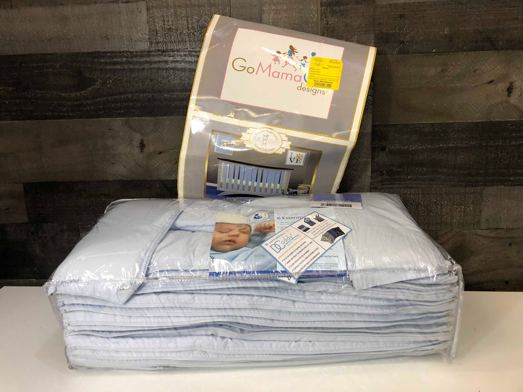 Go Mama Go Designs Vertical Crib Liners, Blue