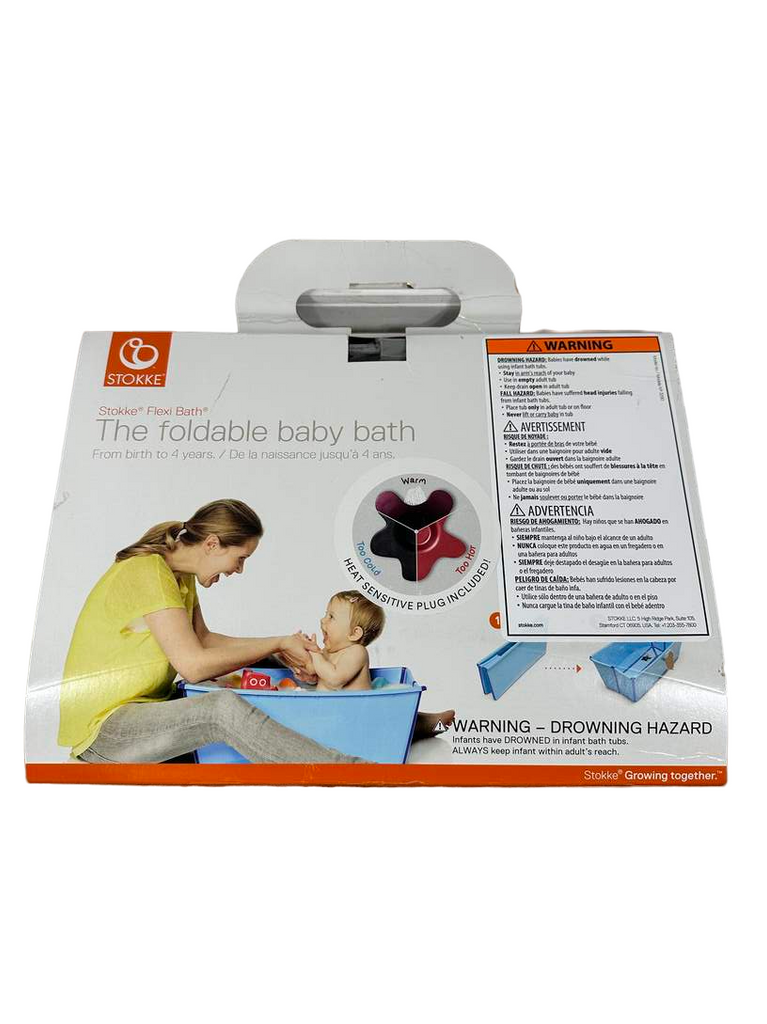 Stokke Flexi Bath Foldable Baby Bathtub, Transparent Blue, Regular