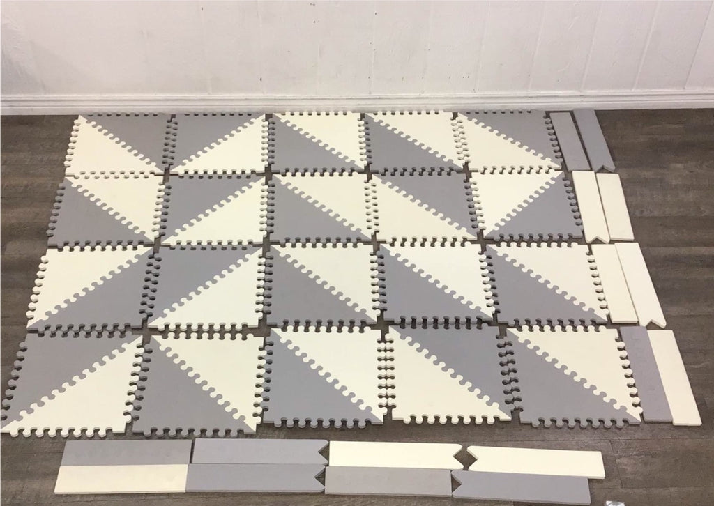 Skip Hop Interlocking Foam Floor Tiles Playspot, Grey Cream