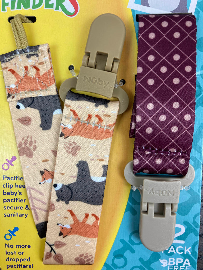 Nuby Pacifier Clips, 2 Pack