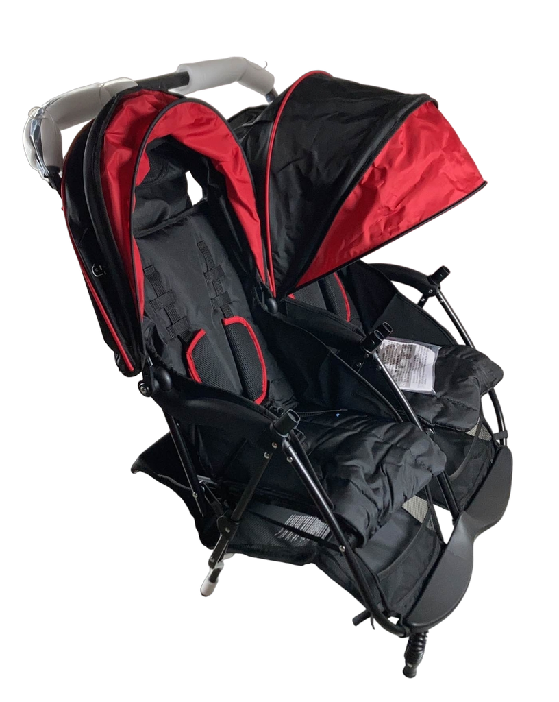 Red and black double stroller sales