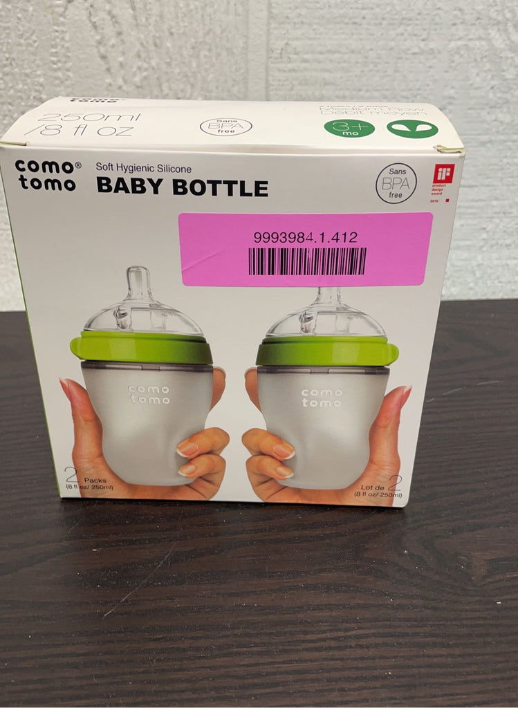 Comotomo Baby Bottles, 2 pack, Green, 8 oz
