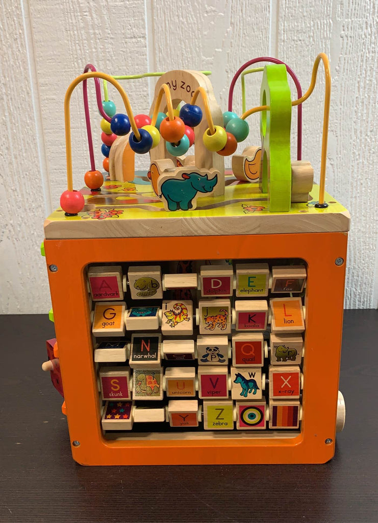 B. toys Zany Zoo Wooden Activity Cube
