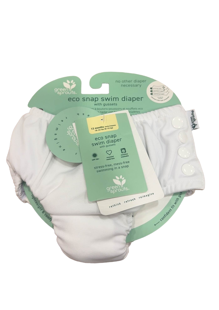 Green Sprouts Swim Diapers, White, 12 Months