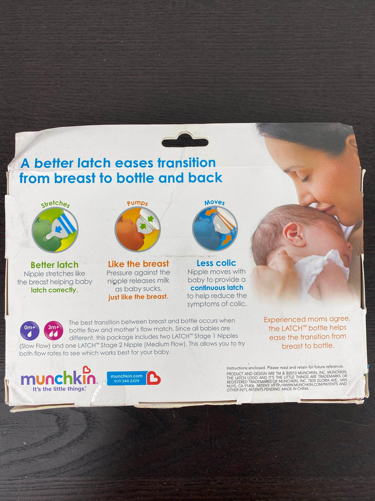 Munchkin Latch system Bottles, 4oz Latch Bottles 3 pack