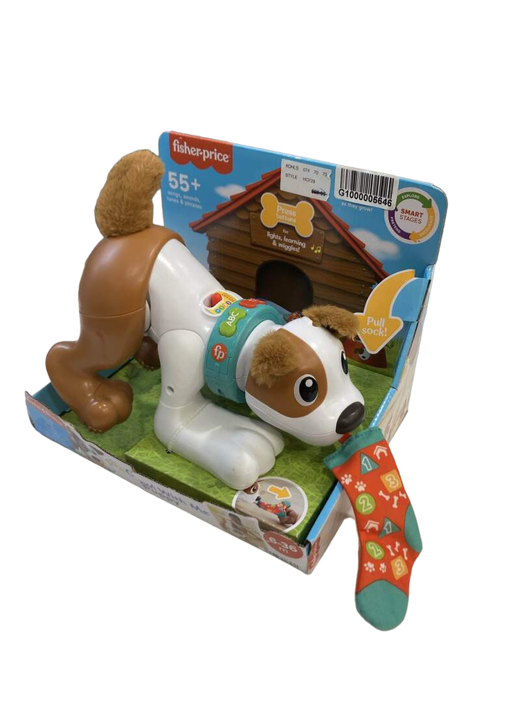 Fisher-Price Baby Learning Toy 123 Crawl With Me Puppy Electronic Dog With  Smart Stages Content & Lights For Ages 6+ Months