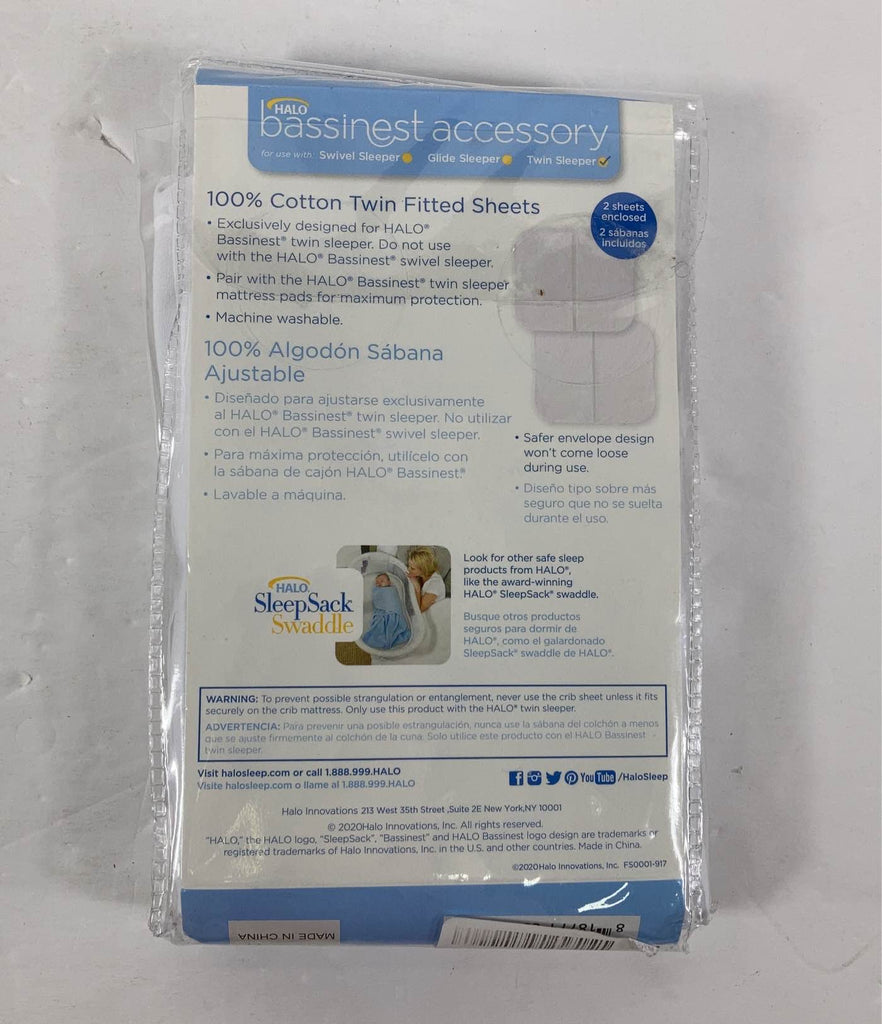 Halo BassiNest Twin Sleeper Fitted Sheets, Set Of 2