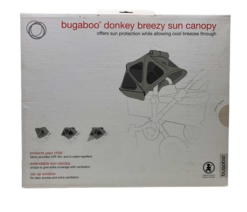 Bugaboo Donkey Breezy Sun Canopy, Artic Grey