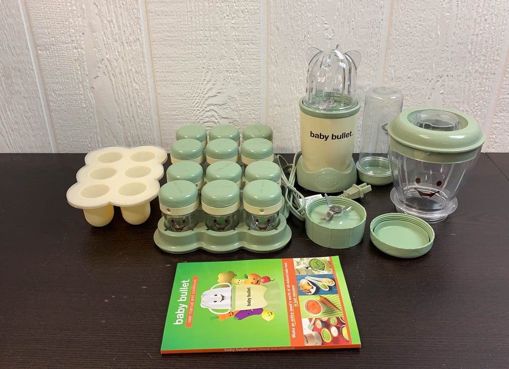 Magic Bullet BABY BULLET Baby Food Jars in Tray and Silicone Pop Tray EUC