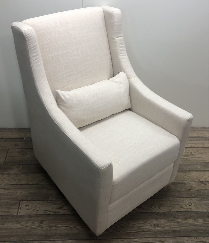 Babyletto Toco Swivel Glider And Stationary Ottoman White Linen