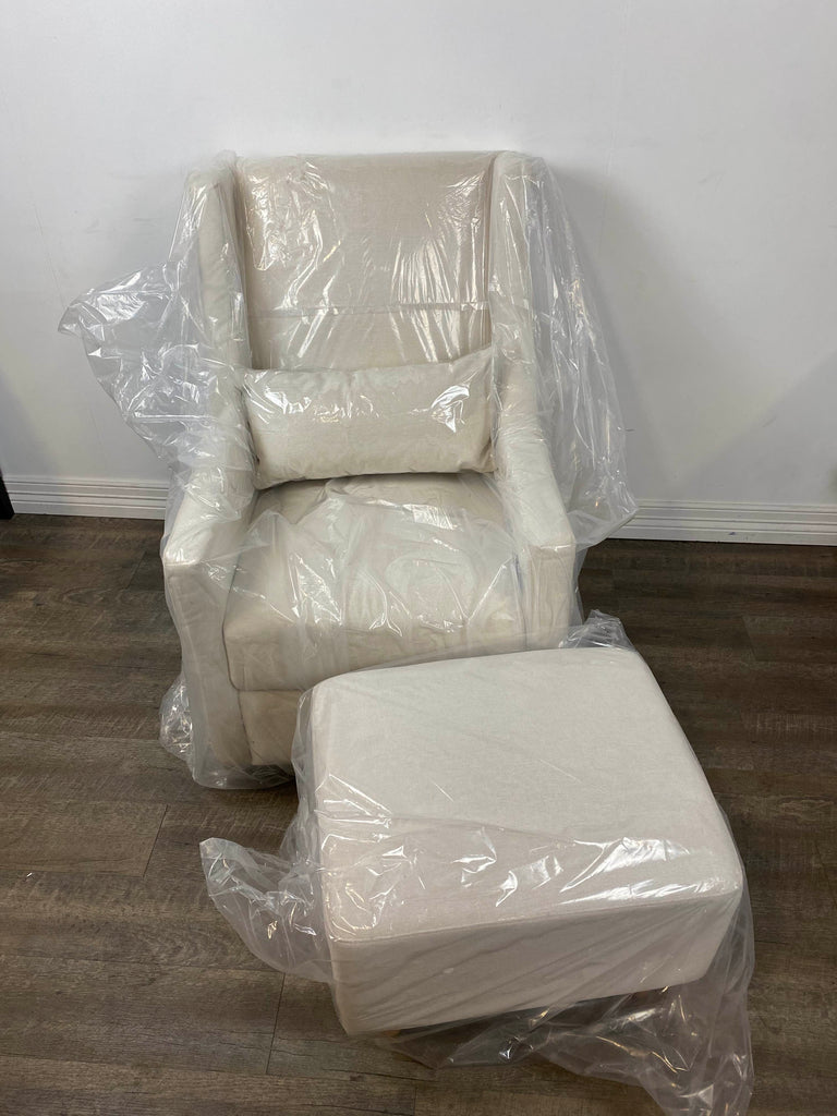 Babyletto Toco Swivel Glider And Ottoman, Cream
