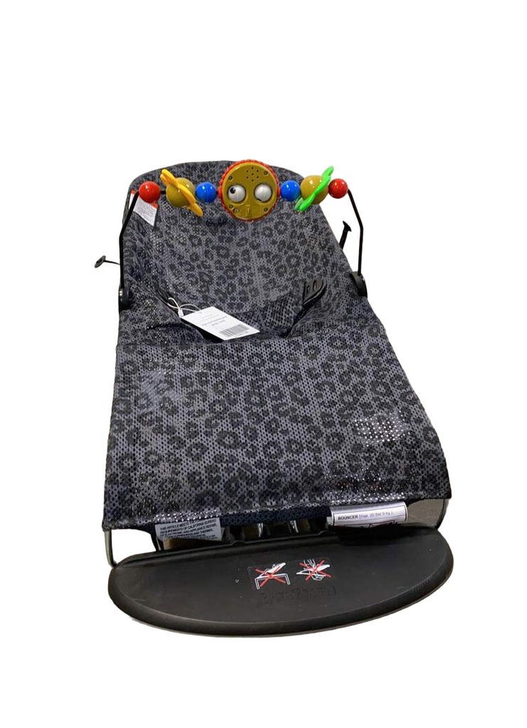 BabyBjorn Bouncer Balance with Toy Bar, Anthracite/Leopard, Black Fram