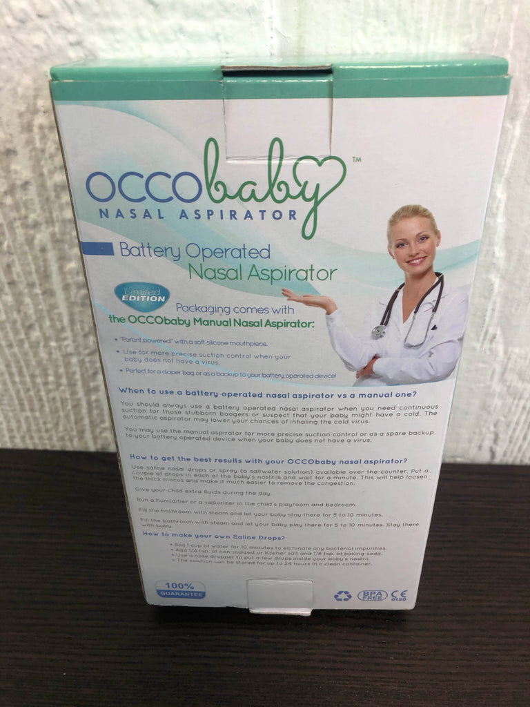 Occobaby Baby Nasal Aspirator - Safe Hygienic and Quick Battery Operated Nose Cleaner