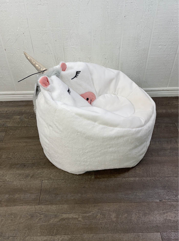 Character bean bag pouf white online unicorn