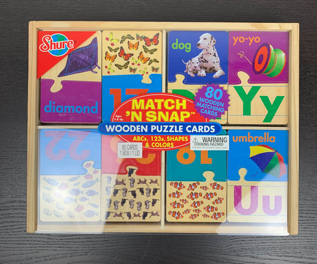 T.S. Shure Match 'N Snap Wooden Puzzle Cards