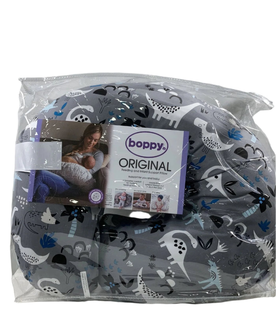 Boppy Nursing Pillow, Gray Dinosaurs