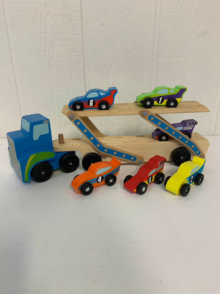 Car Carrier Truck & Cars Wooden Toy Set