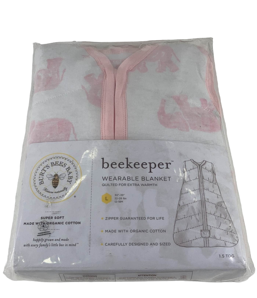 Burt's Bees Baby Beekeeper Wearable Blanket, Large, 1.5 TOG (Medium We