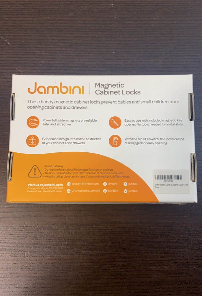 Jambini Magnetic Cabinet Locks  Child Safety Locks - No Tools or