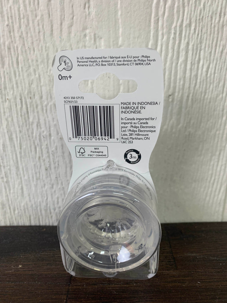 Philips Avent Natural Baby Bottle Nipple, Newborn 0M+, 2pk, SCF651/23