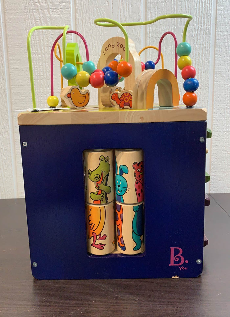 B. toys Zany Zoo Wooden Activity Cube