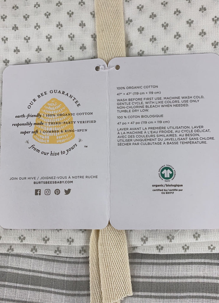 Burt’s Bees Baby Muslin Blankets, Dottie Bee