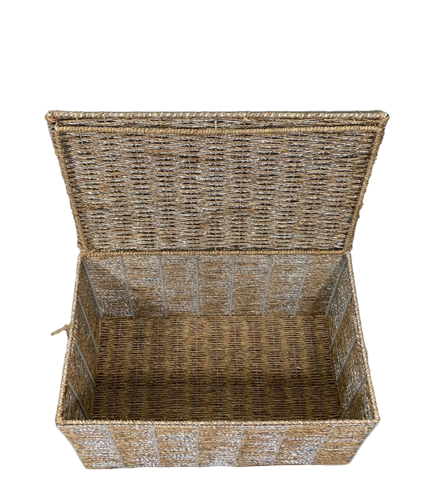 Pottery Barn Kids Silver Rope Toy Chest