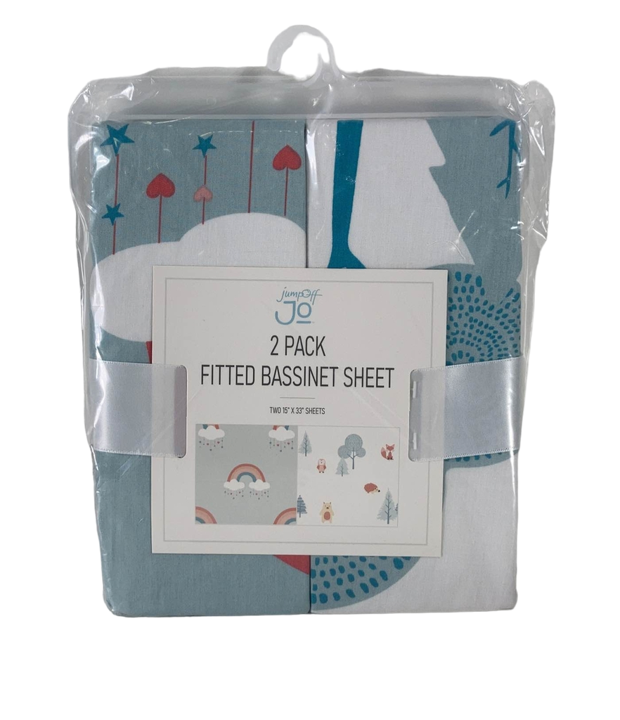 JumpOff Jo 2 Pack Fitted Sheets, Woodland Rainbow