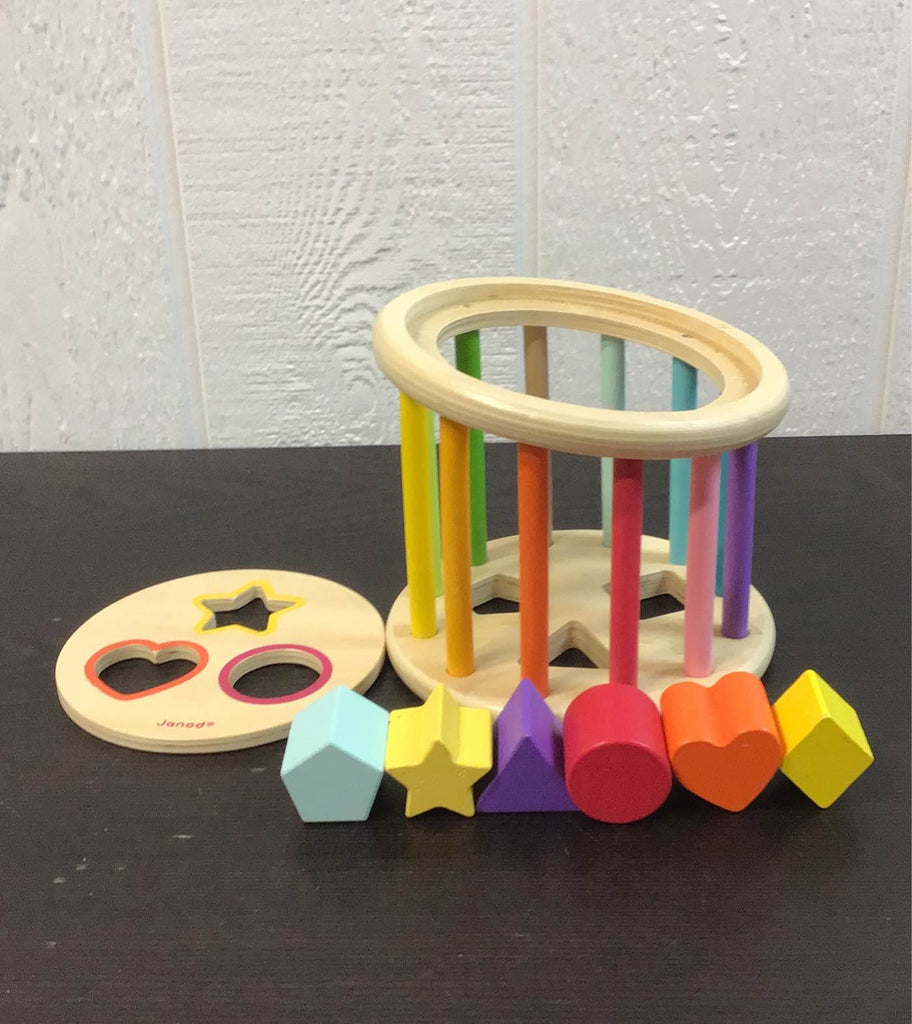 Janod Wood Shape Sorter Drum