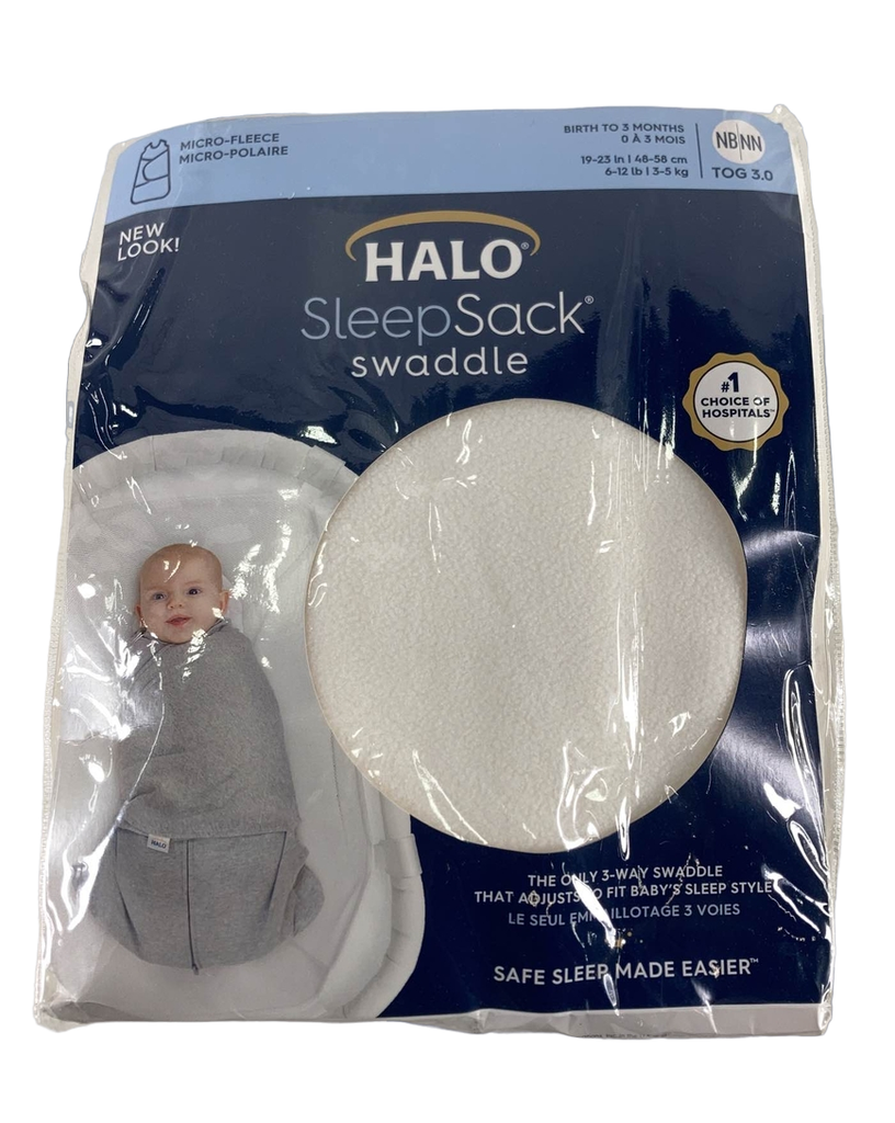 Halo SleepSack Swaddle, Newborn, Cream Fleece