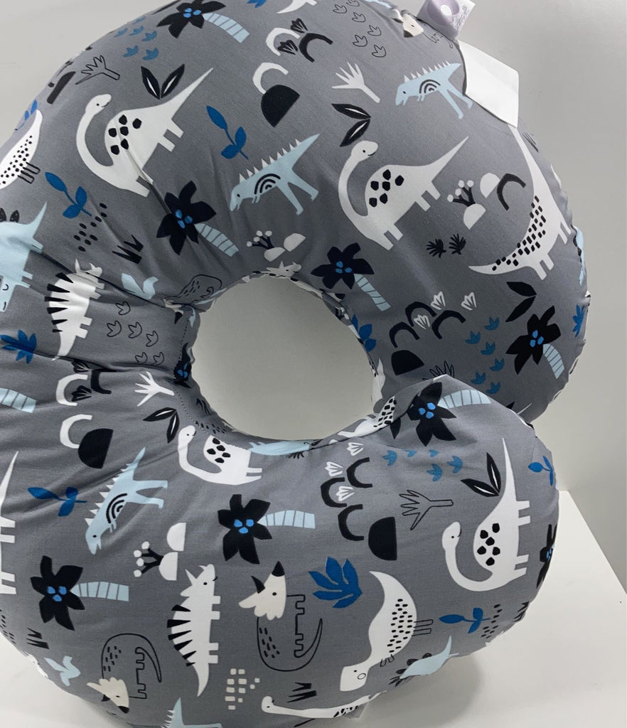 Boppy Nursing Pillow Gray Dinosaurs