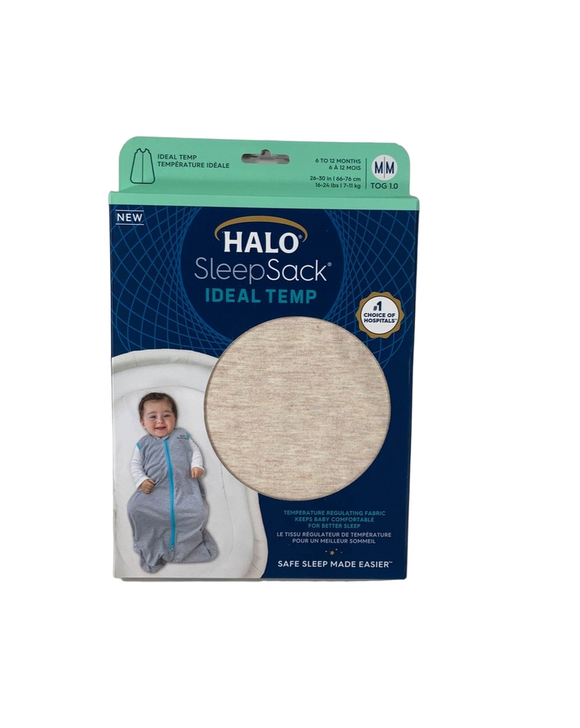 Halo Ideal Temp Swaddle, Medium, Oatmeal/Pink