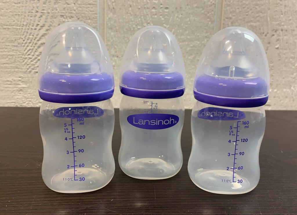 Lansinoh Baby Bottles for Breastfeeding Babies, 8 Ounces, 3 Count 