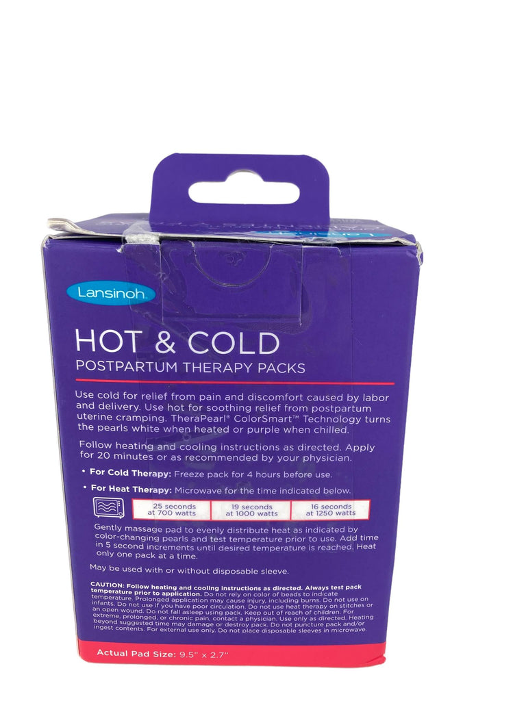 Lansinoh Hot and Cold Pads for Postpartum Essentials, Purple, 2 Count  Postpartum Pads