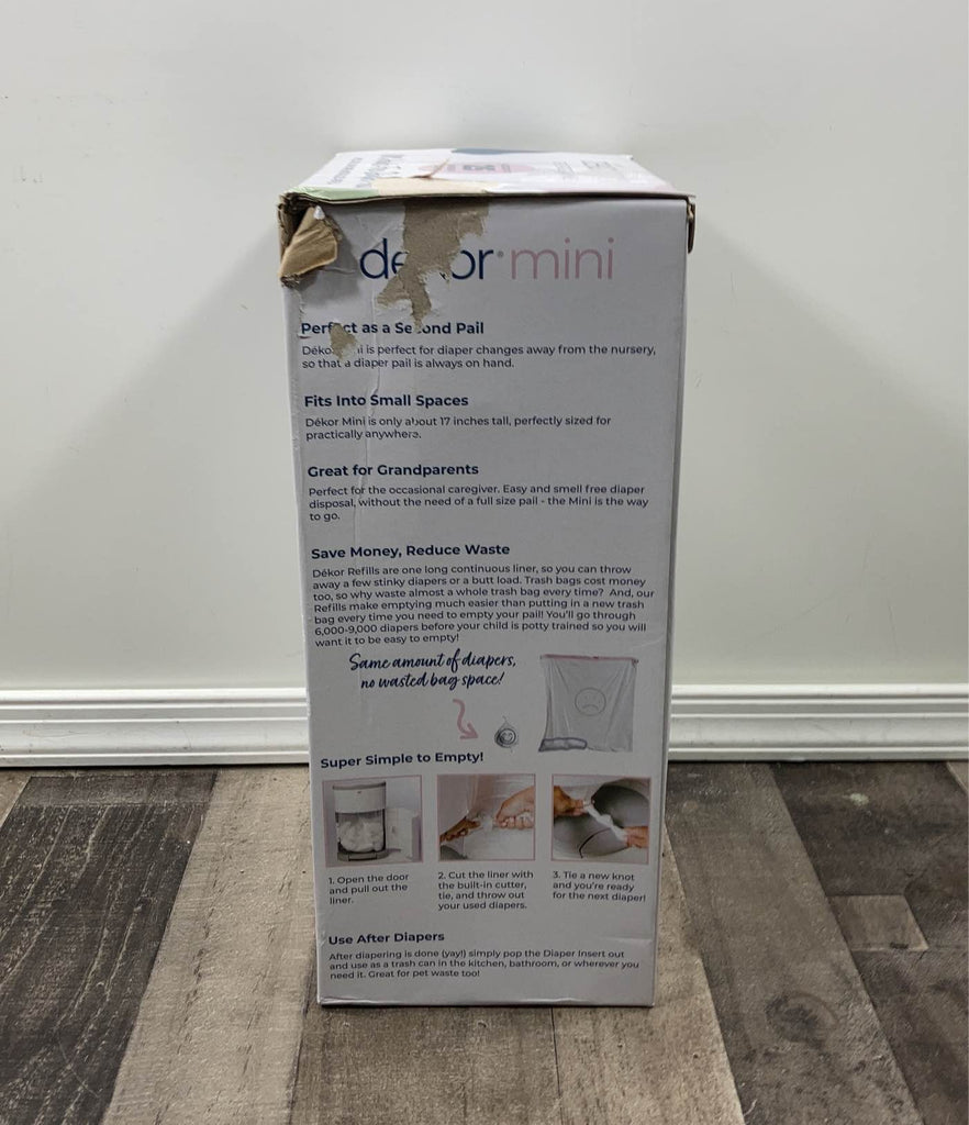 Diaper Dekor Mini Diaper Pail, White