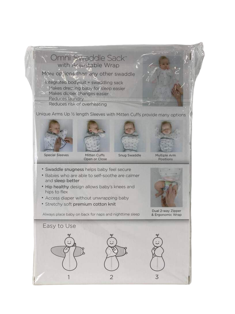 SwaddleDesigns Omni Swaddle Sack Swaddle Wrap - White - S - 0-3