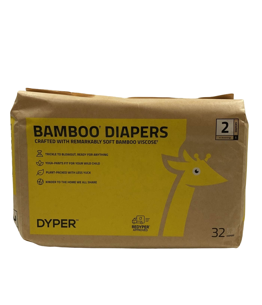 DYPER Bamboo Diapers, Size 2, 32 count
