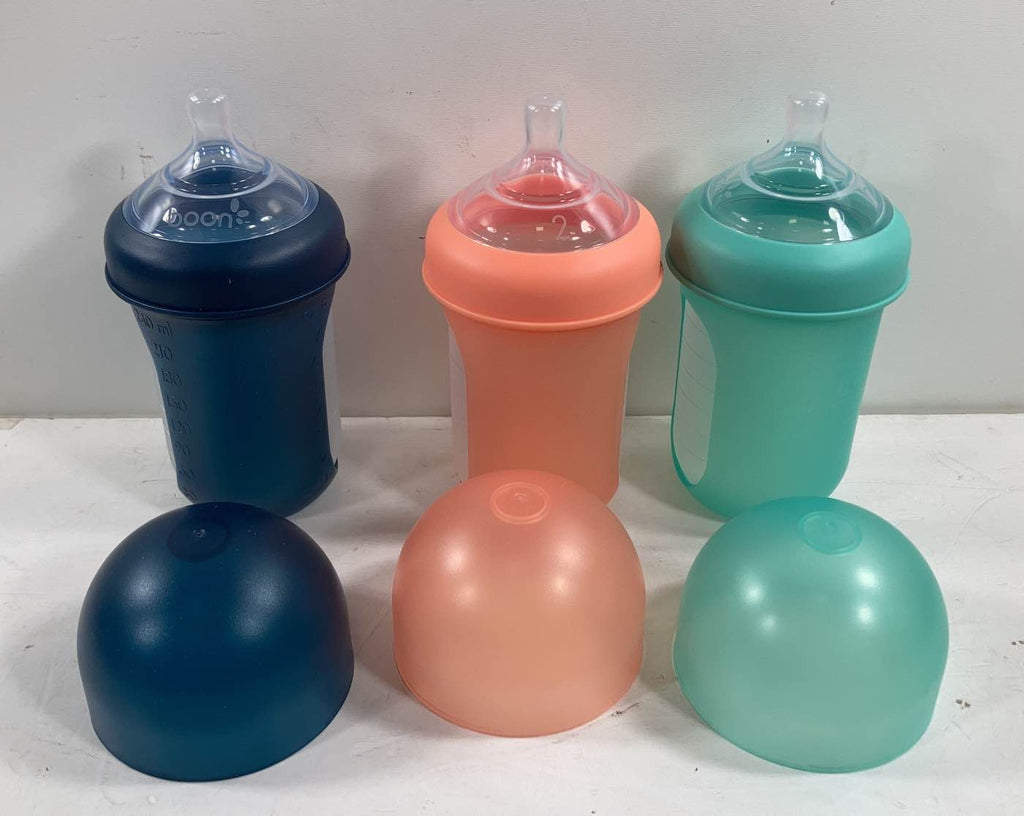 Boon Nursh Bottles, 3 Pack, 8oz, Mint Multi