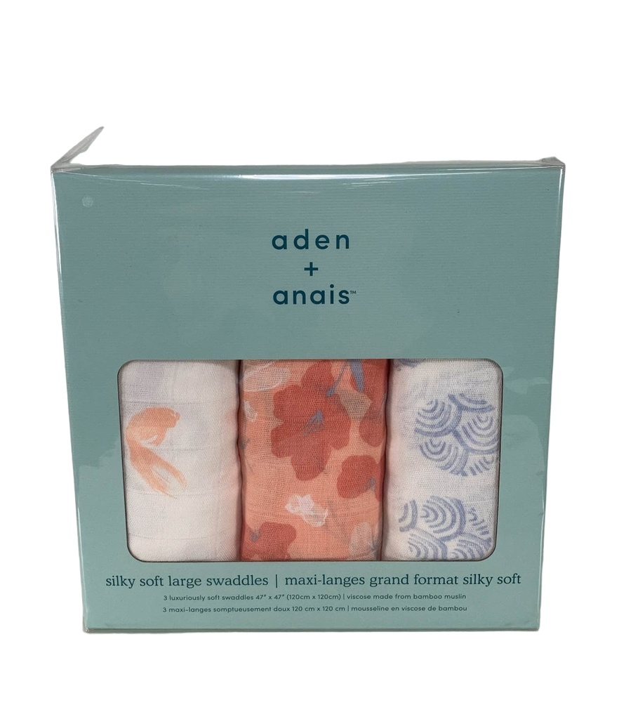 Aden + Anais Silky Soft Swaddles, 3 Pack, Koi Pond/Cherry Blossom