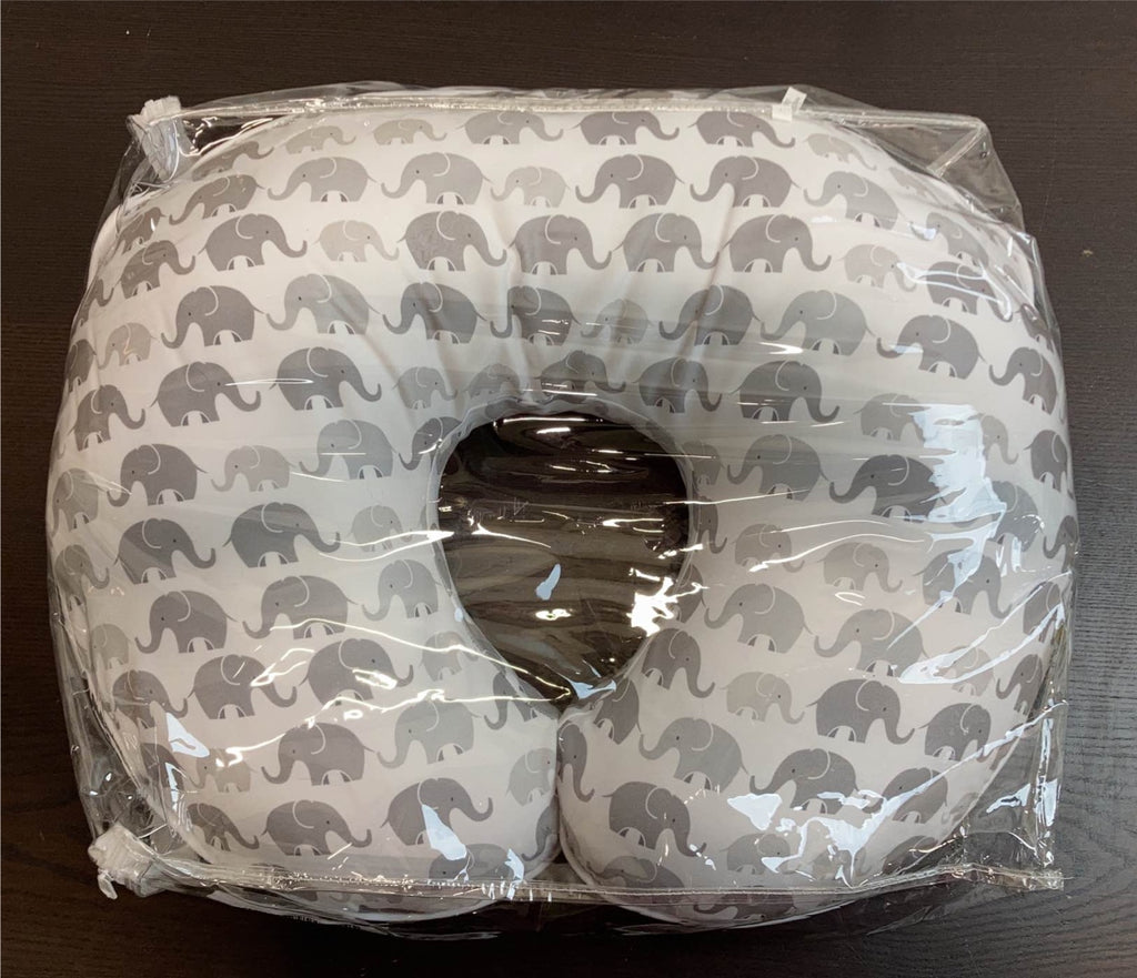 Boppy Nursing and Infant Support Luxe Pillow, Elephants/ Grey Buffalo