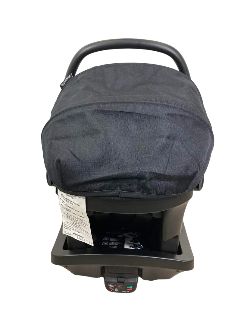 Evenflo LiteMax DLX Infant Car Seat with SafeZone Load Leg Base, Olymp