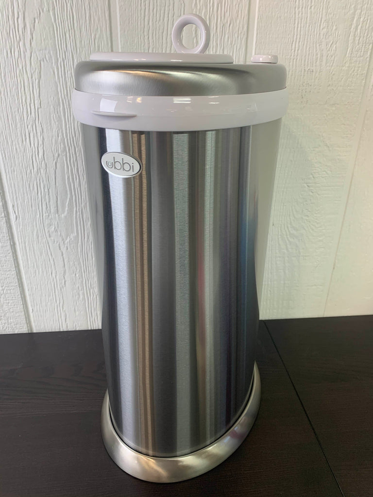 Ubbi Diaper Pail, Chrome Stainless Steel