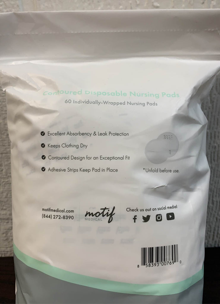 Motif Medical Disposable Nursing Pads, Contoured 60 count