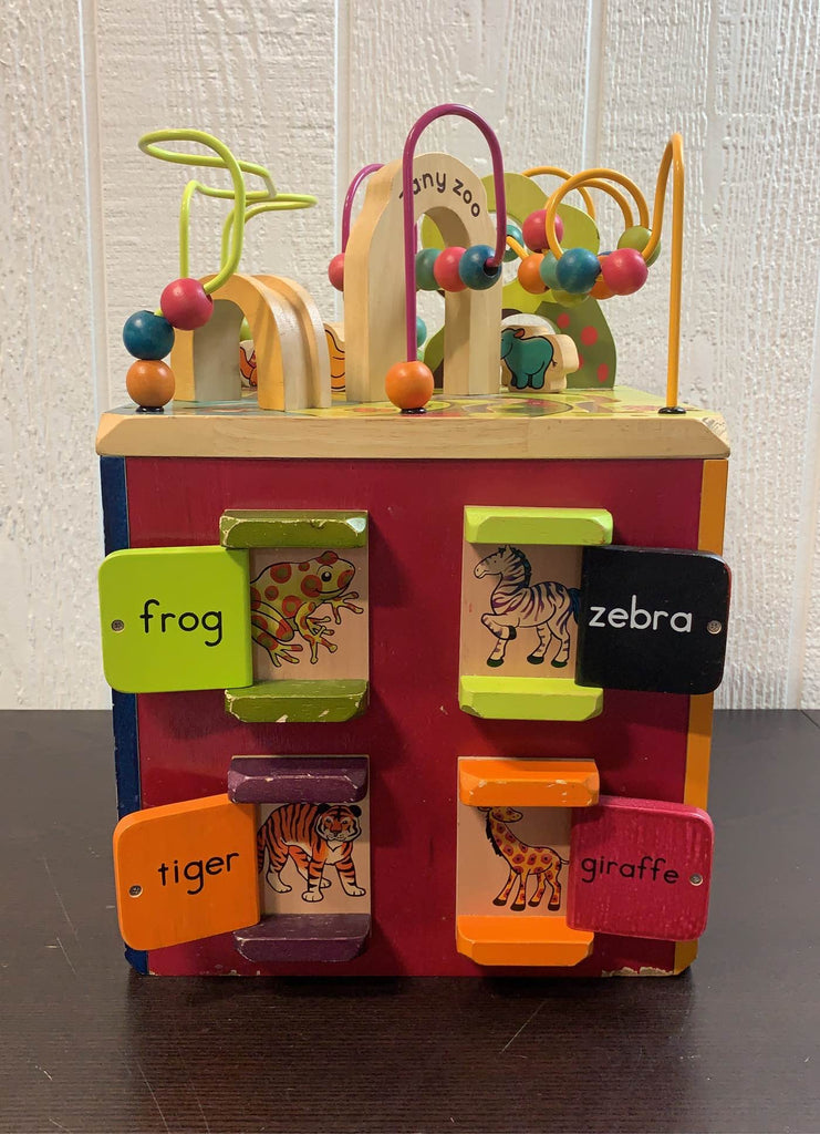 B. toys Zany Zoo Wooden Activity Cube
