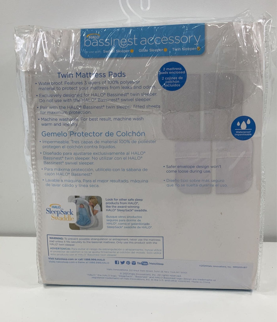 Halo BassiNest Twin Sleeper Mattress Pads, Set Of 2