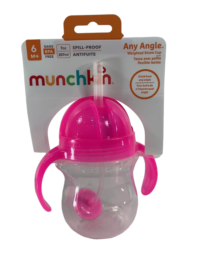 Any Angle Click Lock Flexibele Rietjesbeker Met Handvaten, 6 Maanden Blauw 207 Ml Munchkin