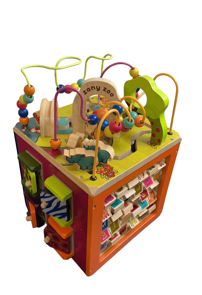 B. toys Zany Zoo Wooden Activity Cube