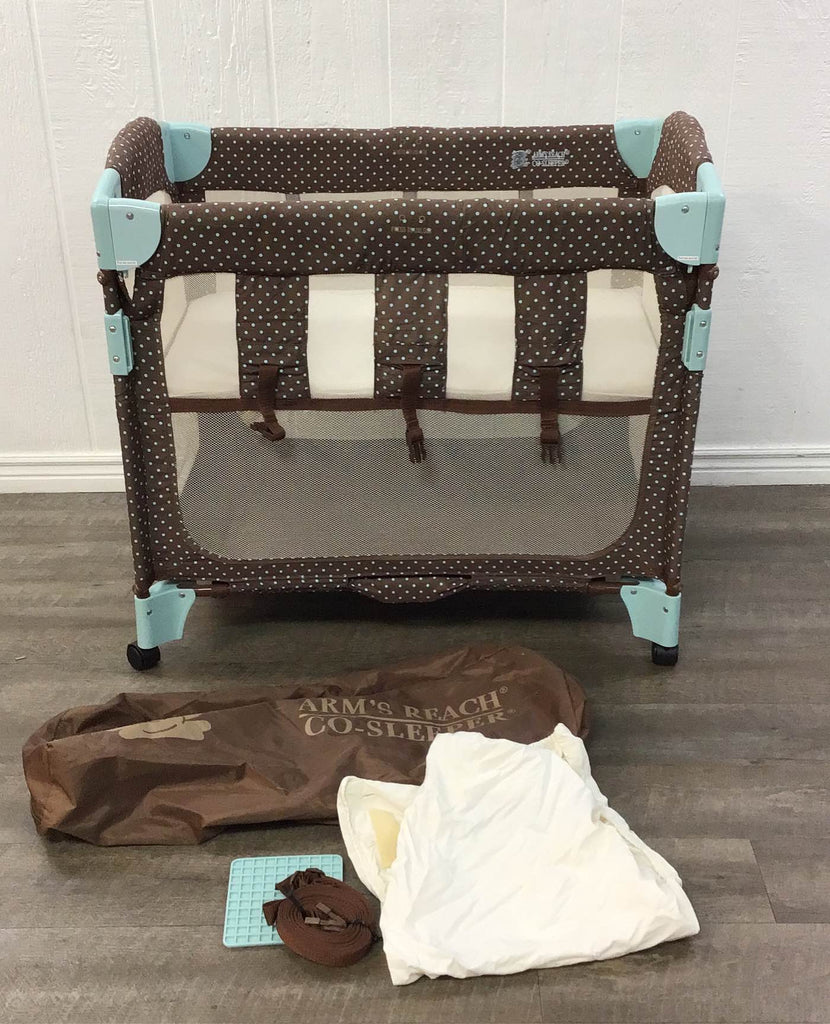Arm's Reach Mini Ezee 3in1 CoSleeper, Java Dot